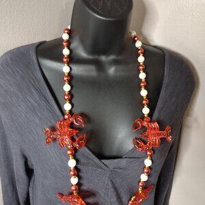 37 Inch Plastic Beaded Lobster Necklace